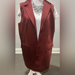 G by Giuliana Black Label Shimmer Woven Vest dressy or business wear sz L